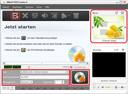 Xilisoft DVD Creator, burn AVI to DVD