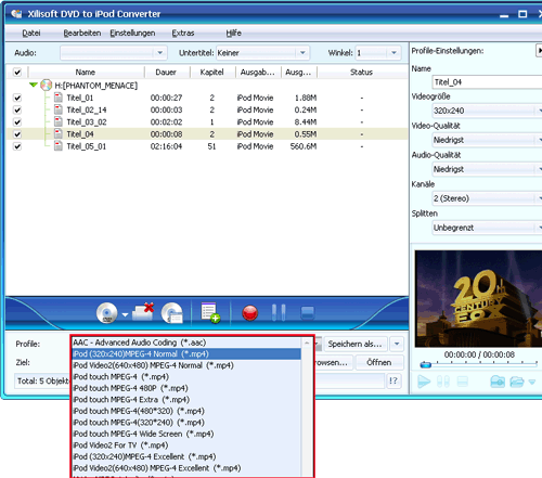 Xilisoft DVD to iPod Converter