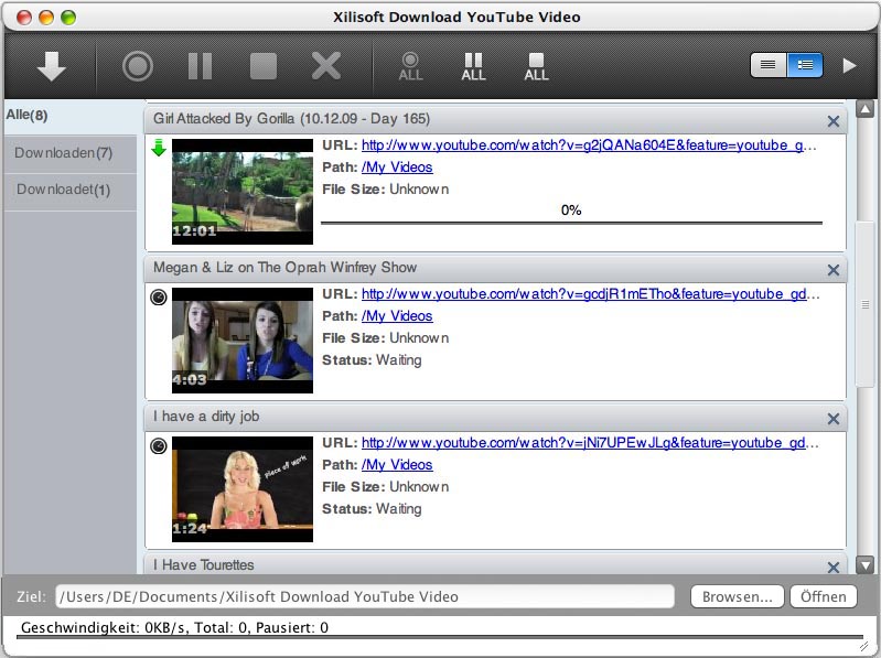 Screenshot vom Programm: Xilisoft Download YouTube Video for Mac