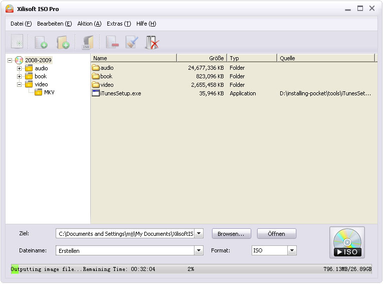 Screenshot vom Programm: Xilisoft ISO Pro