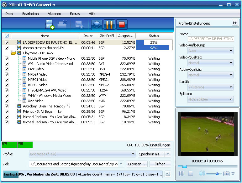 Xilisoft RMVB Converter - RMVB Formate umwandeln