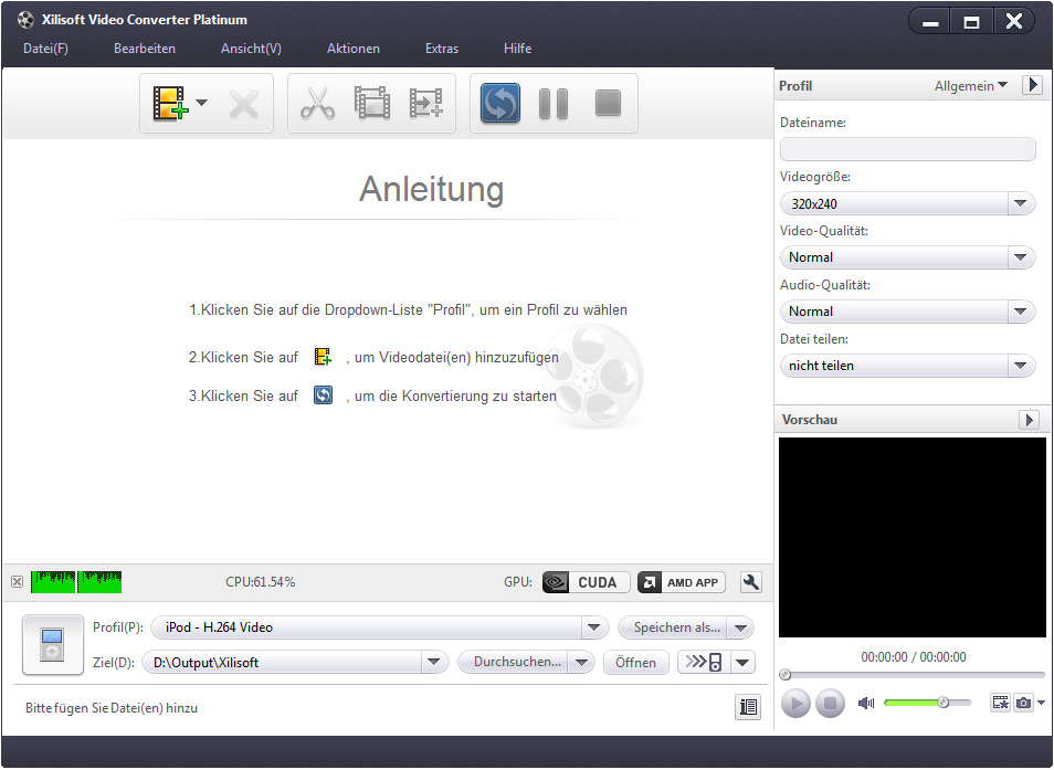 Screenshot vom Programm: Xilisoft Video Converter Platinum