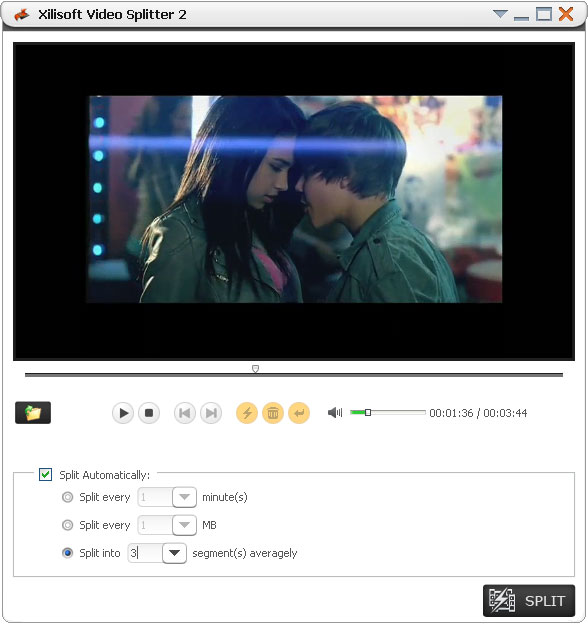 Screenshot vom Programm: Xilisoft Video Splitter