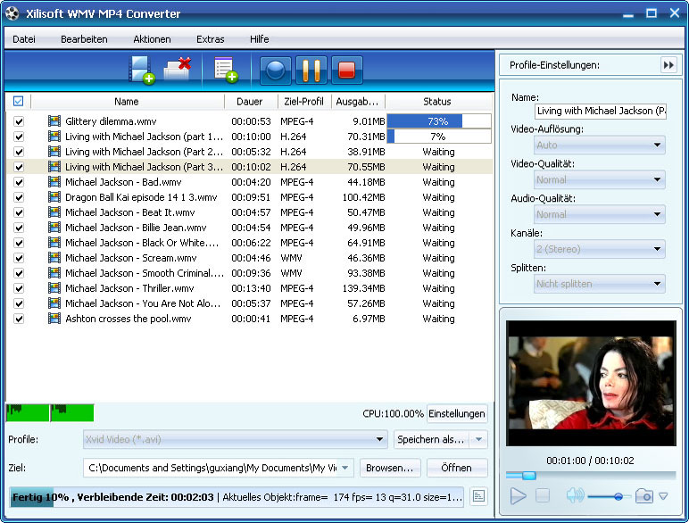 Xilisoft wmv mp4 Converter - wmv in mp4 Formate umwandeln
